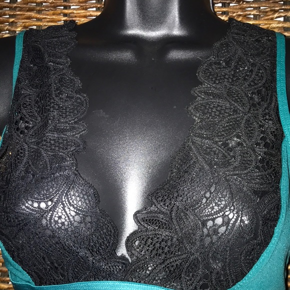 Teal with Black Lace Bralet - Picture 4 of 7